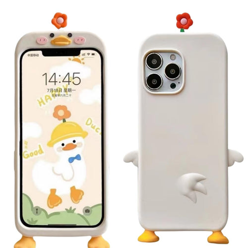 Veelgeluk Ugly Phone Cases for iPhone 15 Funny Cute Phone Case with 3D Cartoon Duck and Foot Ugly Weird Girly Phone Cases for Teen Women Girls